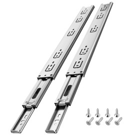 AOLISHENG Stainless Steel Drawer Runners Drawer Slides 350mm 45kg Load Capacity Heavy Duty Draw Sliders Full Extension Ball Bearing Kitchen Cabinet Replacement Draw Runners Side Mount 1 Pair