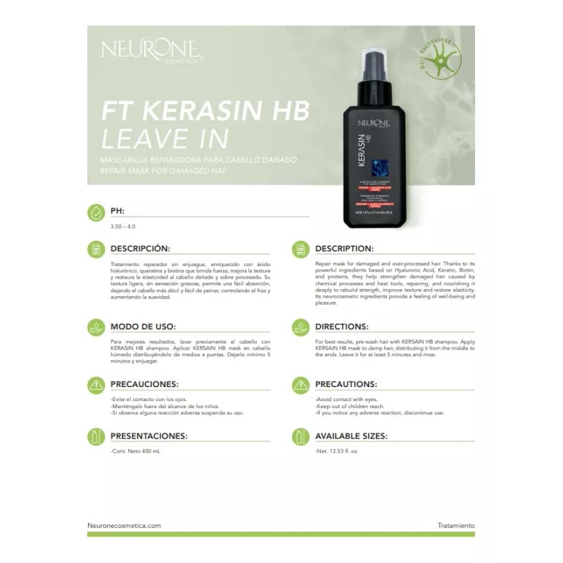Neurone Kerasin Hb Leave-in 100ml Para Cabello Muy Procesado