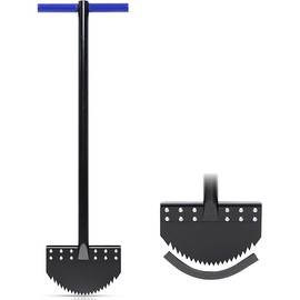 One-Piece 40in Manual Edger Lawn Tool with Spring Steel Blade Manganese Steel Border Edger for Landscaping Rustproof Half Moon Edger with Rubber Handle for Garden Maintenance