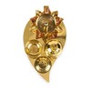 Brass Leaf Shape Platter Plate with Attached Diya Agarbatti Holder