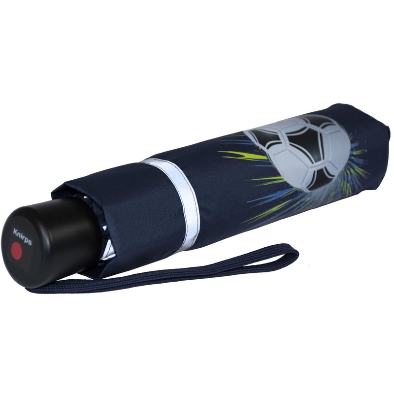 Knirps children's compact umbrella with reflective trim.