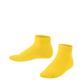 FALKE Unisex Children's Family K Sn Sustainable Cotton Short Plain Trainer Socks, Yellow Bright Yellow 1385