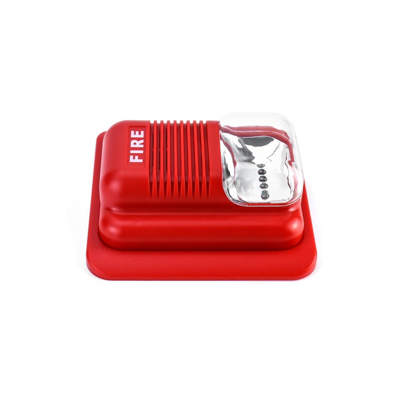 QWORK Fire Alarm, 12 / 24V DC Wired Sound and