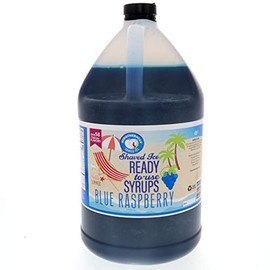 Hypothermias Blue Raspberry Ready to Use Gallon (128 Fl. Oz) Hawaiian Snow Cone Flavors Syrup - Shaved Ice, 100% Pure Cane Sugar