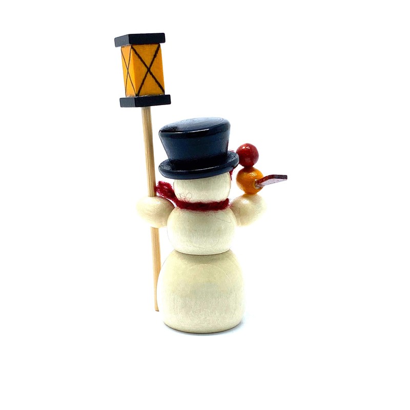 Drechslerei Friedbert Uhlig, miniature no. 04/D, snowman with lantern, dark,