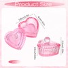 2PCS Heart-Shaped Dappen Dish for Nails, Pink Glass Crystal Monomer