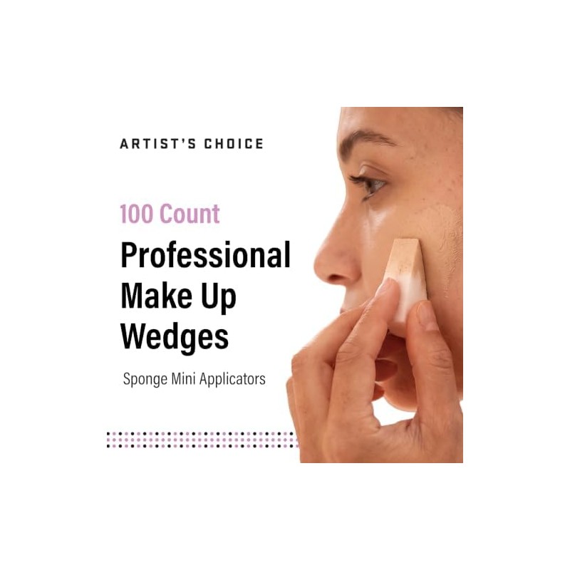 Artist's Choice Makeup Sponge Mini Applicator Wedges (100 Count)