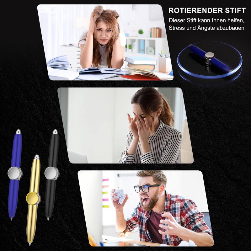 Jostift Pack of 5 Spinning Pens, Fidget Pen with LED