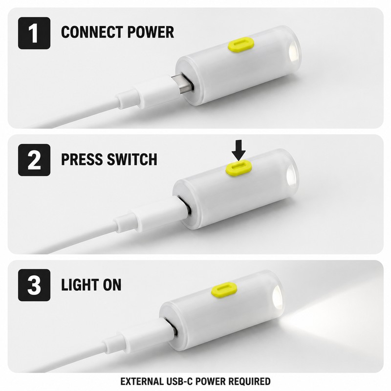 7-Pack USB-C Mini LED Flashlights, 210–230 Lumens Plug-In Emergency Lights