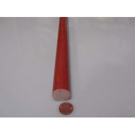 GPO3 Fiberglass Round Rod 1.00" (1") Diameter x 3 Ft Length Red 1 pc