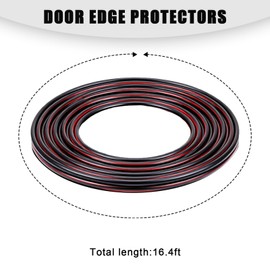 Xiqaler 16.4Ft(5M) Car Door Edge Guards, U-Shaped Auto Door Entry Protective Strips, Scratch-Resistant Doors Edge Trim Seal Protectors for Sedan SUV Truck, Car Accessories (Black)