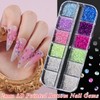 6 Boxes Mini Nail Rhinestones Pearls Kit,1-2mm Flatback Multicolor Transparent