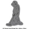 'Metal Detector Man' Rubber Stamp - Unmounted Design for Crafting
