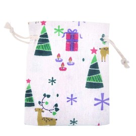 FINGOOO 12 Pieces Linen Jute Drawstring Gift Bag Pouches Burlap Bag Candy Pouch Snack Sack for Kids Xmas Party Favor