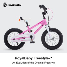Royalbaby Freestyle 7 Kids Bike Toddlers 16 Inch Wheel Bicycle Beginners Girls Ages 4-7 Years, Kickstand and Water Bottle Included, Pink