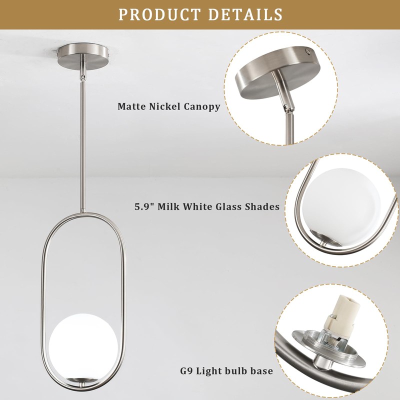 Modern Pendant Lights Kitchen Island Brushed Nickel Pendant Lighting 2