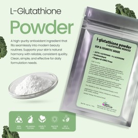 Talsen Chemicals Reduced L-Glutathione Powder DIY Cosmetic Grade Pure Glutathione Organic Powder for Skin, (2 Ounce / 56 gram)
