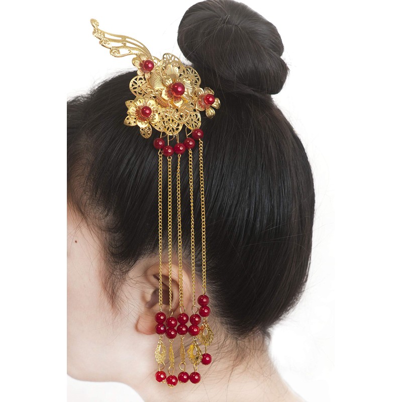 Donaly Kanzashi Hair Ornament, Asian Taste, Set of 2, Women’s