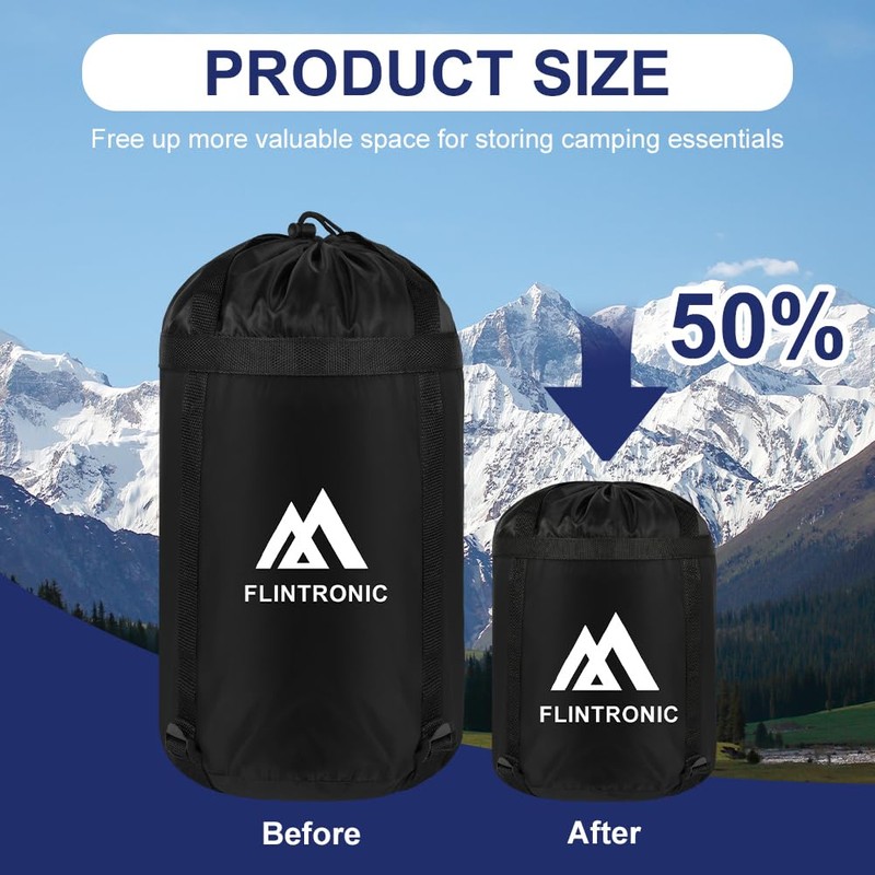 Flintronic 2 Pcs Compression Stuff Sack for Sleeping Bag, Lightweight