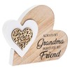 Plaque | Double Heart Always My Grandma | 1 Piece