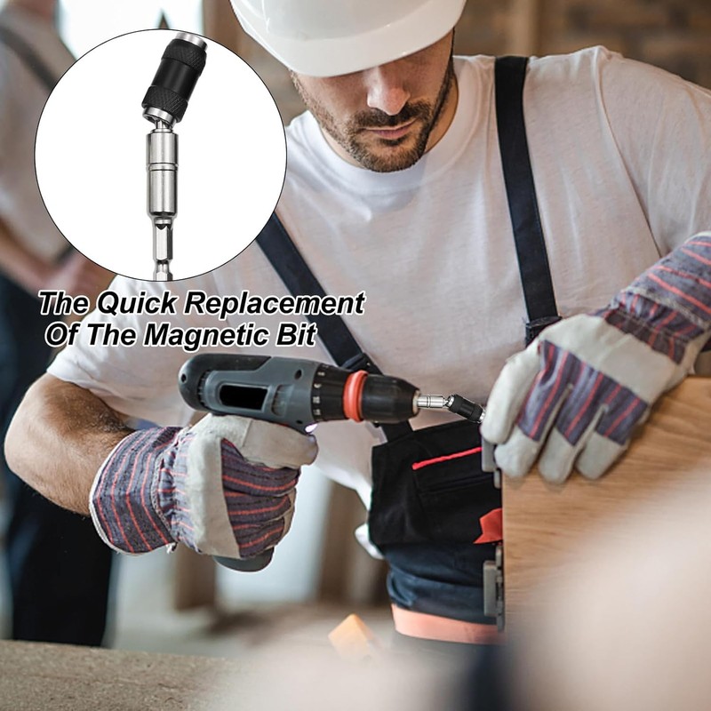 4 Pack Bit Holder, Magnetic Drill Bit Holders 60mm 100mm