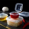 MIUPOO Leak Proof Square Sauce Cup,Plastic Souffle Cups,Disposable Clear Leak