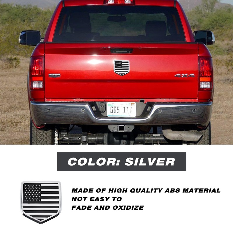 HHLOU for for Ram Tailgate Emblem American Flag Badge Emblem