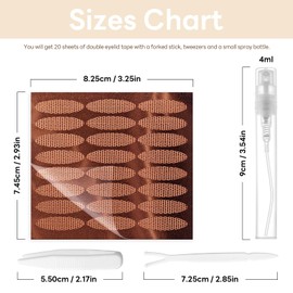 Ultra-Thin Invisible Lace Eyelid Tape 480 Count - Waterproof Double Eyelid Lifter Strips for Hooded/Droopy/Monolid Eyes Instant & Long-Lasting Eye Lift Stickers 20 Sheets Lace Rose Gold Bottom L Size