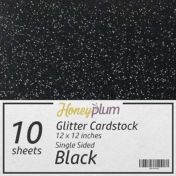 Black Glitter Cardstock - 10 Sheets Premium Glitter Paper -