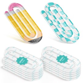 YOPPIX 10 Pack Sublimation Paper Clips Blanks 4"x2" - Clear Acrylic Jumbo Clips Paperclip Bookmark Clips for Heat Transfer, DIY Crafts, Office School Supplies, Customizable Gift Ideas