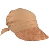 Seeberger Women's Sun Hat, Straw / Fabric Cap - Beige