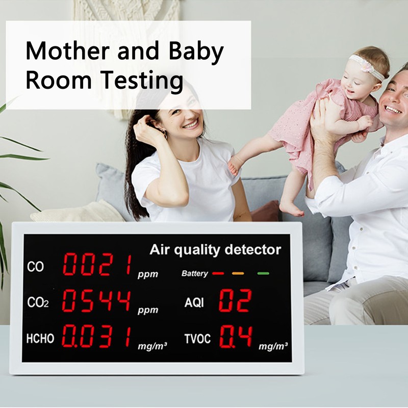 Indoor Air Quality Meter 5 In 1 PM2.5 HCHO Carbon