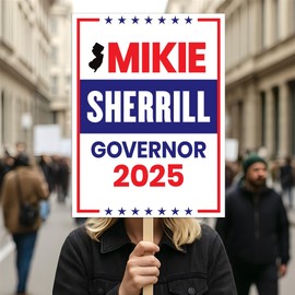 Mikie Sherrill For New Jersey Governor 2025 Election Sign, Political Campaign Sign, Governor Election 2026 Race Poster Sign