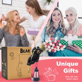 Tiejiajiang Bear Tree Hugger with Solar Lantern - Bear Statue for Outdoor Yard Lawn Garden Decor - Unique Design Gifts for Women Mom Men