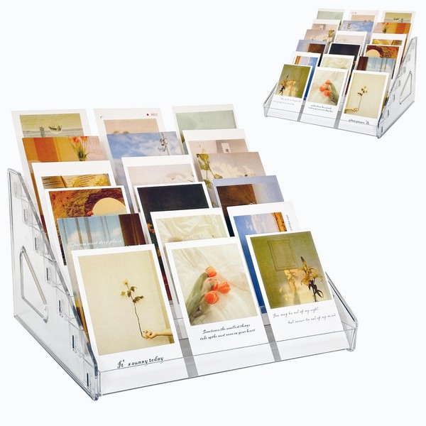 GYSLEOT 2 Pack 7-Tiered Acrylic Card Display Stand Versatile Display