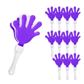 Windy City Novelties 12-Pack 7” Mini Hand Clappers – Loud Plastic Noisemakers for Sports Games, Pep Rallies, Tailgates, and Team Spirit Events - Purple/White