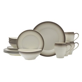 Mikasa Swirl 16-Piece Dinnerware Set, Service For 4, Ombre Mocha