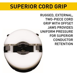 Legrand Pass & Seymour PS5666XCCV4 15 Amp 250V Straight Blade Extra Hard Use Specification Grade Plug, NEAM 6-15P, Black/White (1 Count)