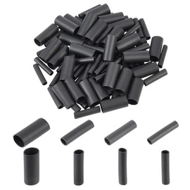 NBEADS 120 Pcs Pastic Shoelace Tips, 4 Sizes Paracord End Caps Shoelace Cords End Tip Cap Aglet Replacement Tips for ShoeLace Shortening Repairing and Design Making, Black