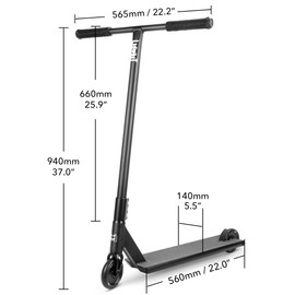 Limit LMT71AZ Pro Street Scooters with Boxed Ends Best Freestyle BMX Stunt Scooter Perfect for Tall Adults and Teens Intermediate or Advanced Trick Scooter Riders.