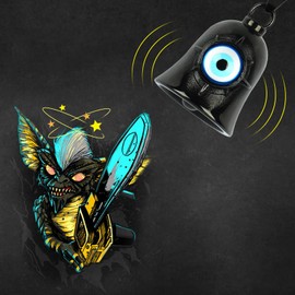 Viking Motorcycle Bell, Gremlin Bells for Motorcycles, Odin Warship Tree of Life Guardian Angel Biker Bell