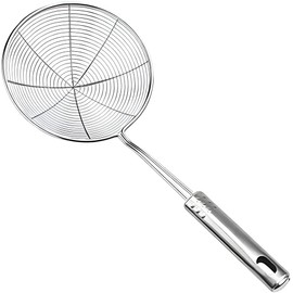 Versatile Stainless Steel Spider Strainer/Skimmer/Ladle for Cooking and Frying, Chirano Kitchen Gadgets Wire Strainer Pasta Strainer Spoon (6 Inch)