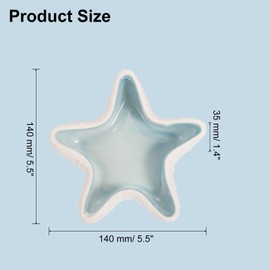 sourcing map Ceramic Jewelry Tray, Starfish Vanity Tray for Women Earrings Necklace, Blue
