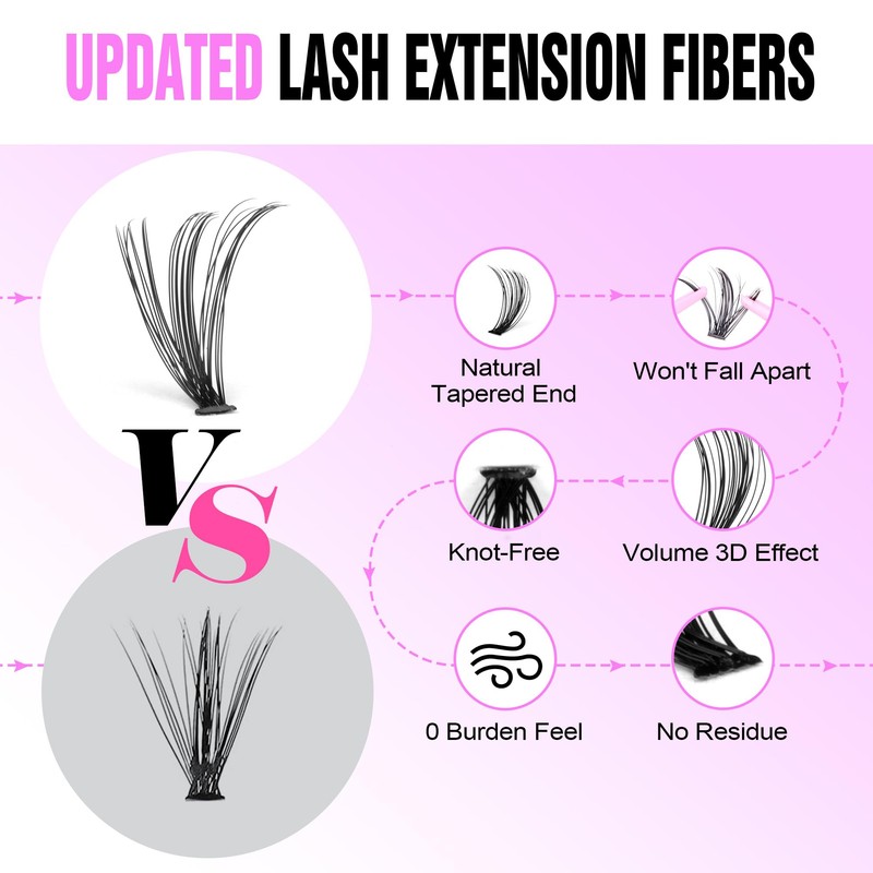 Pawotence Pawotence Lash Extension 280pcs Individual Lashes Cluster Natural DIY