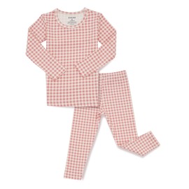 AVAUMA Baby Boys Girls Pajama Set 6M-7T Kids Cute Toddler Snug fit Pattern Design Pjs Cotton Sleepwear (Check.Pink.XL)