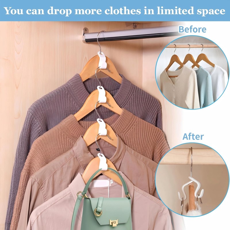 Hanger Connector Hooks, Space Saving Hangers for Closet Organizers, Storage