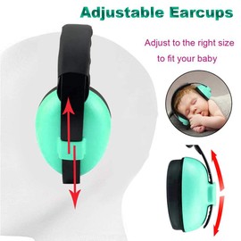 Alitamei Alitamei Noise Cancelling Headphones for Kids, Babies Ear Protection Earmuffs Noise Reduction for 0-3 Years Babies, Toddlers, Infant (Mint Green)