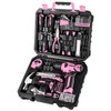 DEKOPRO Drill Set, Home Tool Set with 8V Pink Cordless
