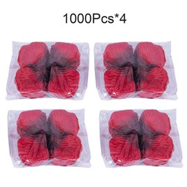 IDEALHOUSE 4000 Pieces Rose Petals, Artificial Silk Flowers Petals Romantic Decorations, Emulation Rose Petals for Wedding Decoration, Valentine's Day, Confession Decoration, Party Decoration (Dark Red)