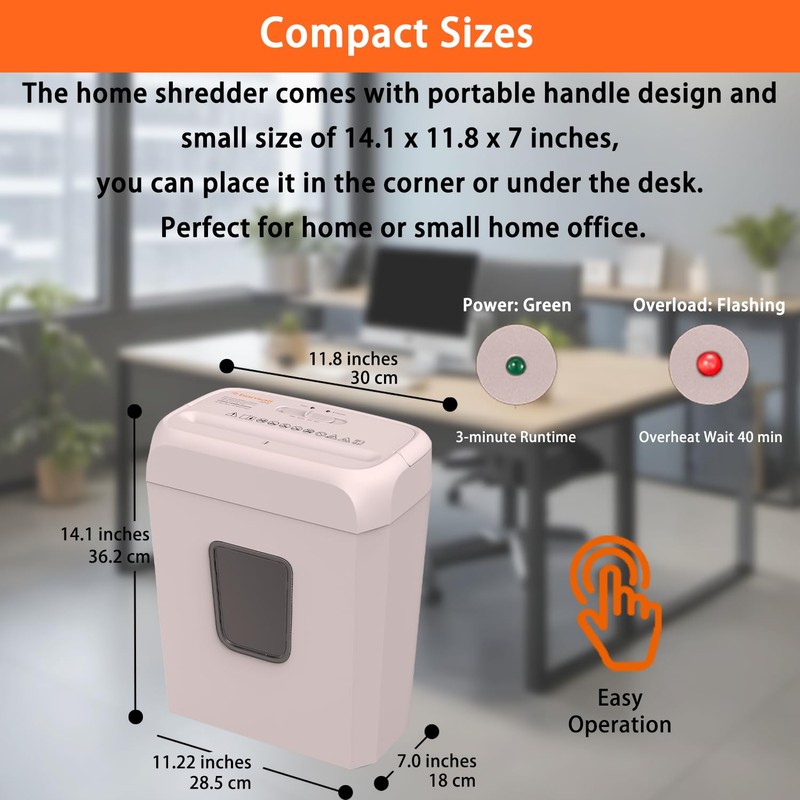 bonsaii Bonsaii Compact Design for Business Paper Shredder, 6-Sheet Cross-Cut,